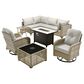 HOMLUX 9-Piece Patio Conversation Set in Gray, , large