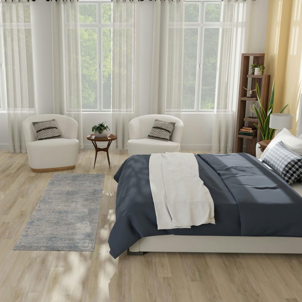 Nourison Rustic Textures Ivory and Light Blue 2&#39;2&quot; x 7&#39;6&quot; Runner, , large
