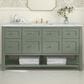 James Martin Vanities Breckenridge 60" Single Bathroom Vanity in Smokey Celadon with 3 cm Ethereal Noctis Quartz Top and Rectangular Sink, , large