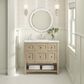 James Martin Vanities Breckenridge 36" Single Vanity in Whitewashed Oak with 3 cm Ethereal Noctis Quartz Top, , large