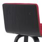 Armen Living Vienna Swivel Bar Height Stool with Red Upholstery in Black Brushed, , large