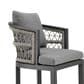 Armen Living Zella Patio Bar Stool with Earl Gray Cushion in Gray, , large