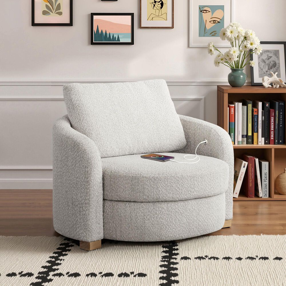 Lifestyle Solutions Manchester Accent Chair in Ivory, , large