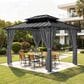 HOMLUX 10" x 12" Patio Hardtop Gazebo with Steel Posts in Dark Gray, , large