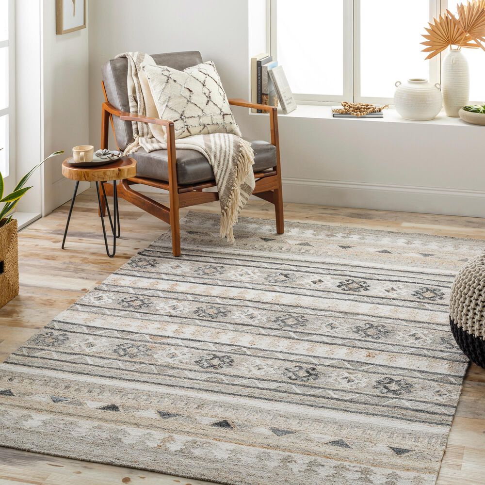 Surya Alyssa 8&#39; x 10&#39; White, Black, Brown and Blue Area Rug, , large