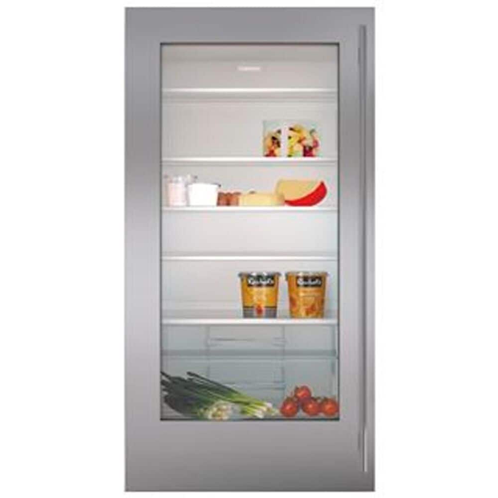 Sub Zero 36" Stainless Steel Dual Flush Inset Door Panel with Tubular Handle with Left Hinge, , large