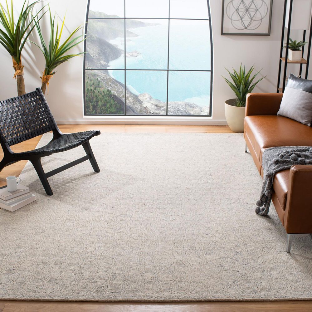 Safavieh Micro-Loop 10&#39; x 14&#39; Silver and Grey Area Rug, , large