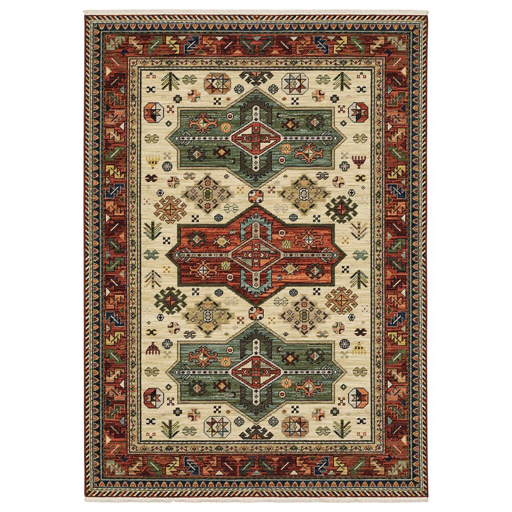 Oriental Weavers Lilihan Aztec Medallions 3"3" x 5" Red Area Rug, , large