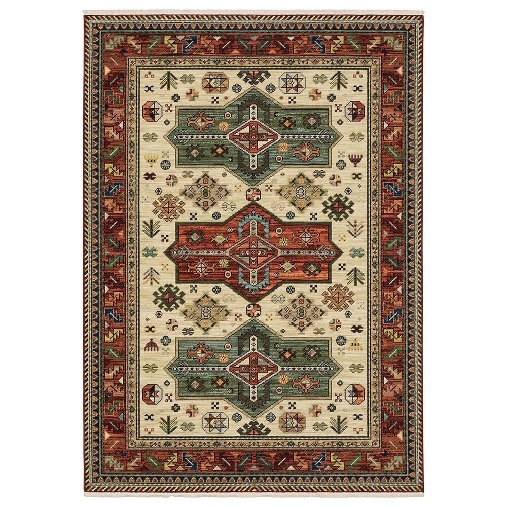 Oriental Weavers Lilihan Aztec Medallions 3"3" x 5" Red Area Rug, , large