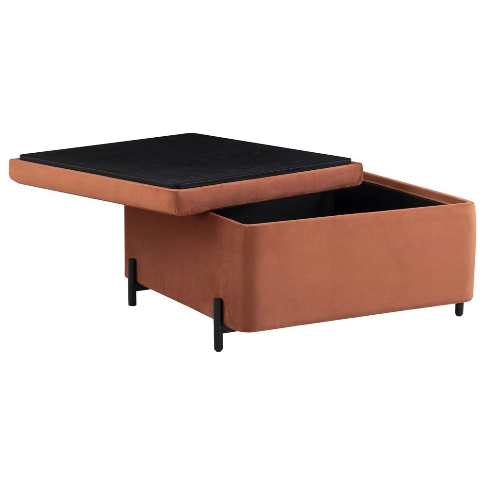 Lifestyle Solutions Kona Large Storage Ottoman in Rust, , large