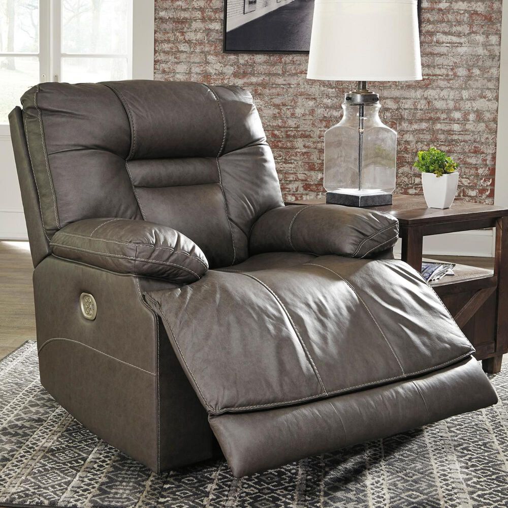 Ashley Wurstrow Power Recliner with Adjustable Headrest in Smoke, , large