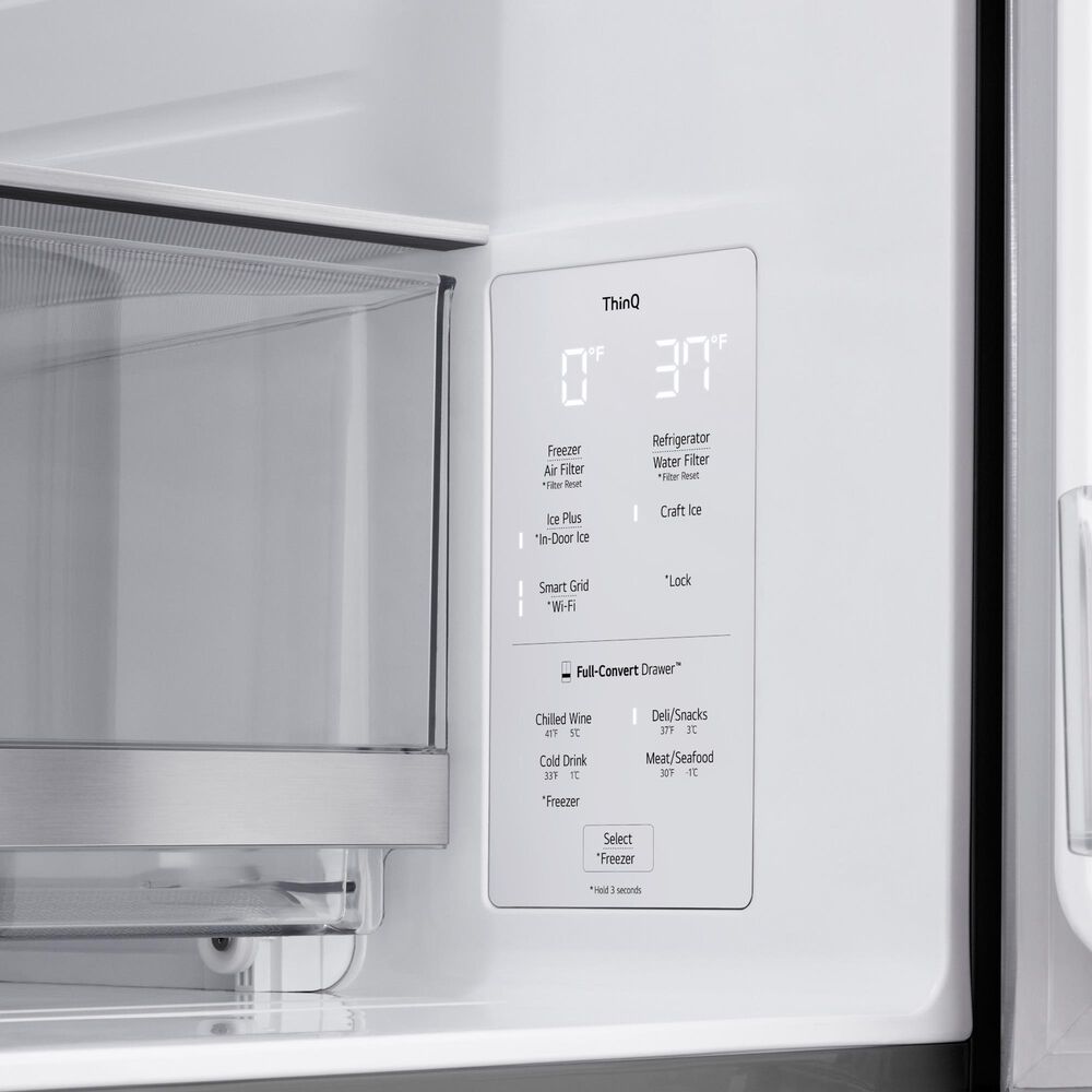 LG 28.6 Cu. Ft 4-Door French Door Refrigerator with Mirror Instaview in PrintProof Stainless Steel, , large