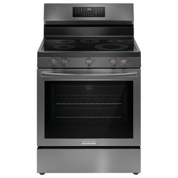 Frigidaire Gallery 30" Rear Control Electric Range with Total Convection in Black Stainless Steel, , large