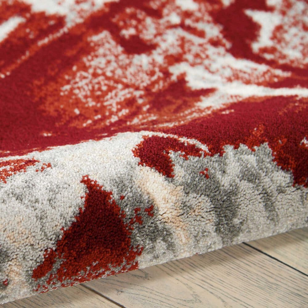 Nourison Maxell MAE14 9&#39;3&quot; x 12&#39;9&quot; Ivory and Red Area Rug, , large