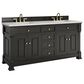 James Martin Vanities Brookfield 72" Double Bathroom Vanity in Black Onyx with 3cm Lime Delight Quartz Top and Rectangular Sinks, , large