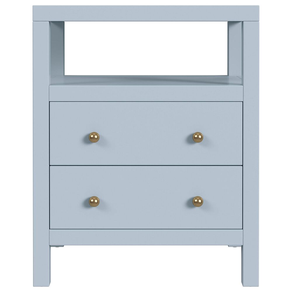 Butler Specialty Company Nora 2 Drawer Nightstand with Open Shelf in Light Blue, , large