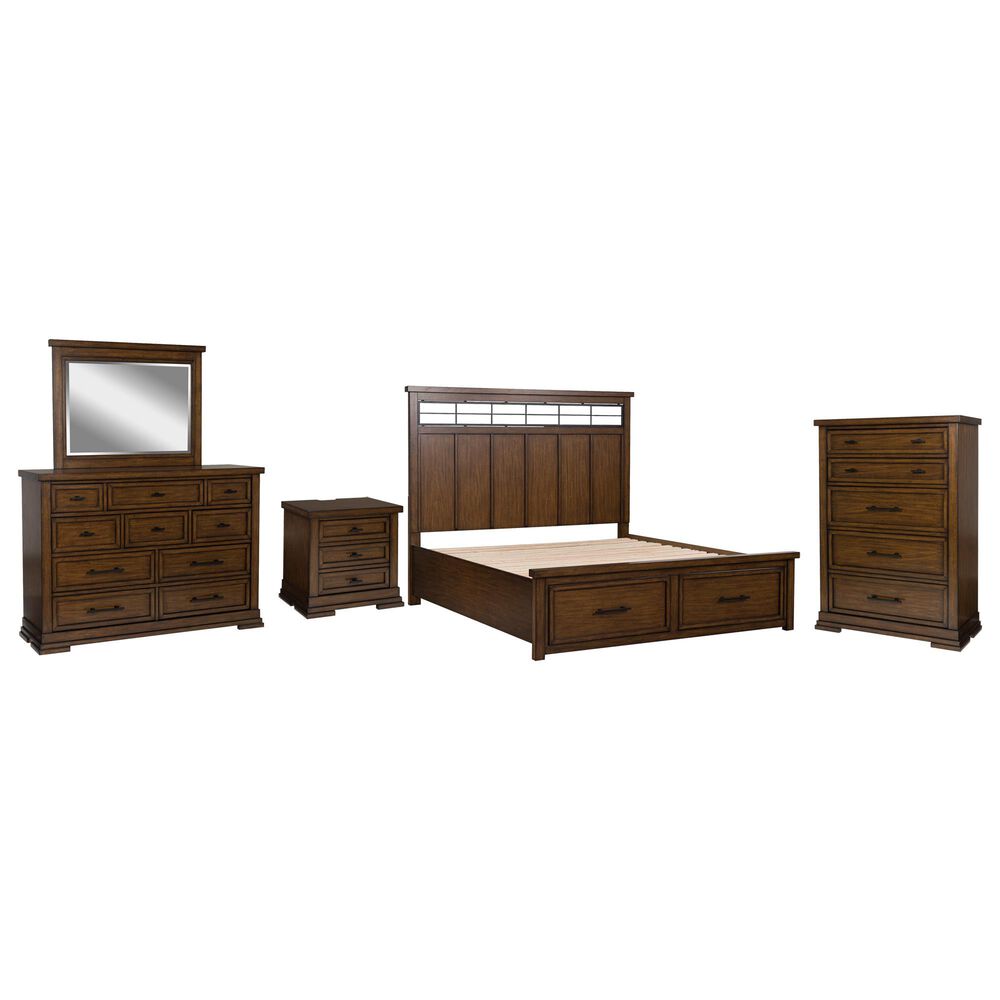 Ashley Taffenbrook 5-Piece California King Storage Bedroom Set in Medium Brown and Black, , large