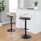 LumiSource Grotto Contemporary Adjustable Barstool with Swivel in Black Metal, , large