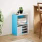 HOMLUX 2-Tier Cube Compact Storage Shelf Organizer Bookcase in Light Blue and White, , large