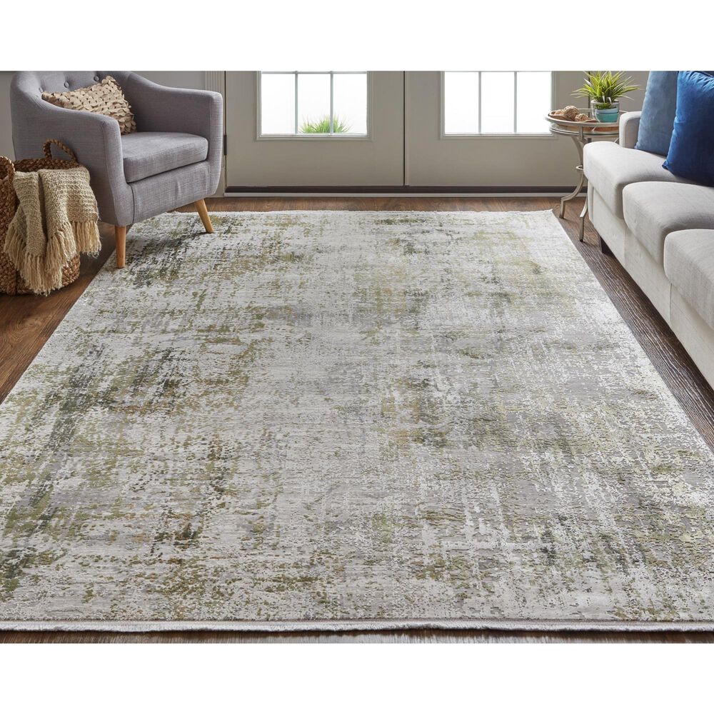 Feizy Cadiz 7&#39;9&quot; x 11&#39; Green and Grey Area Rug, , large