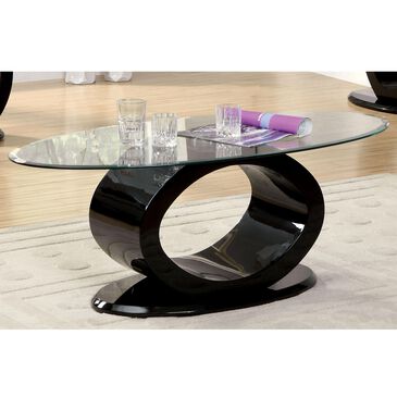 Furniture of America Witmer O-Shaped Coffee Table in Black, , large