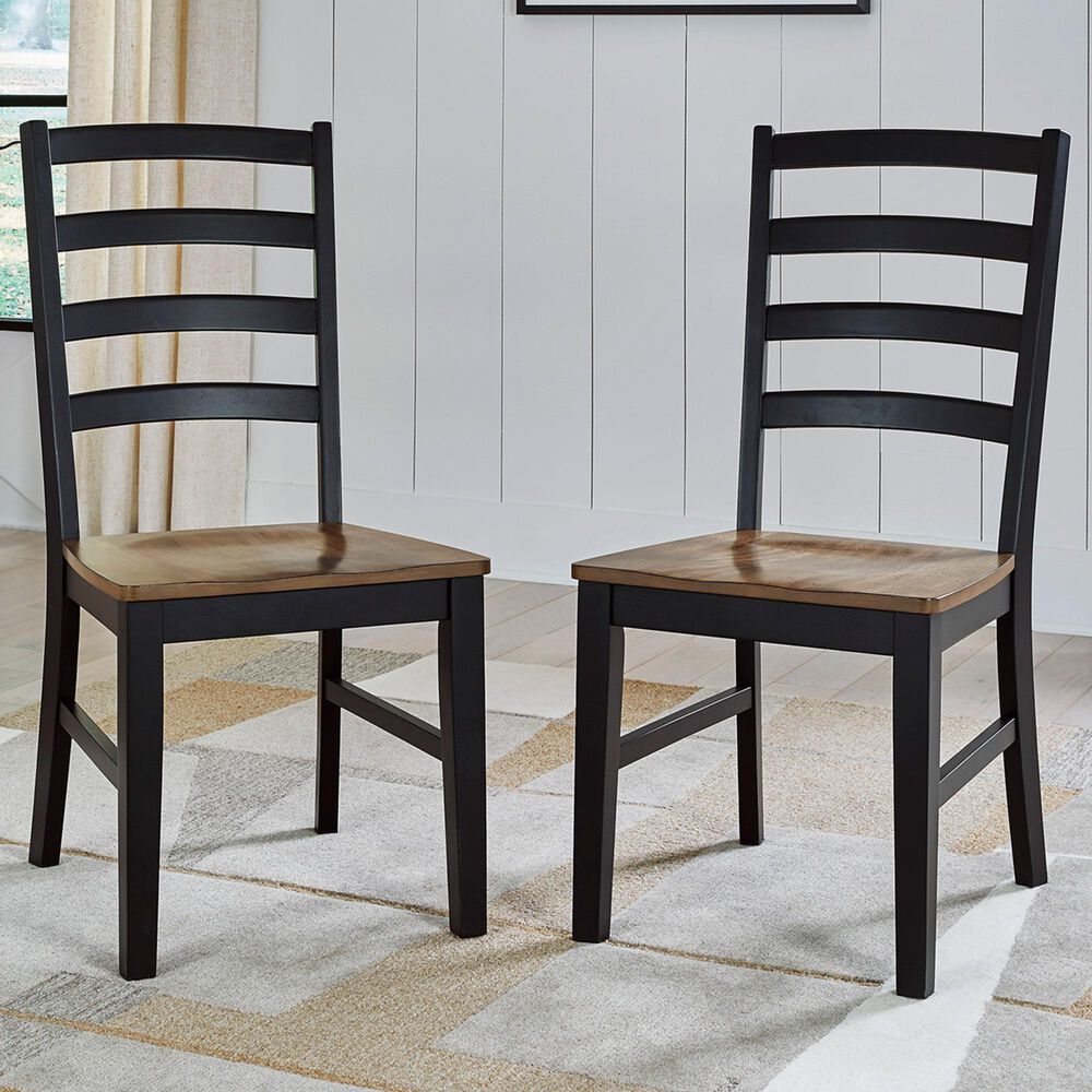 Ashley Wildenauer Dining Chair Set of 2 in Brown and Black, , large