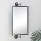 Maple and Jade 28" x 14" Metal Handmade Dimensional Wall Mirror in Matte Black, , large