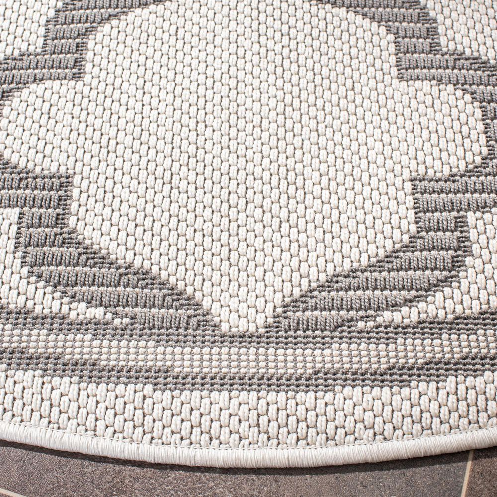 Safavieh Bermuda 6&#39;7&quot; Round Ivory and Grey Indoor/Outdoor Area Performance Rug, , large