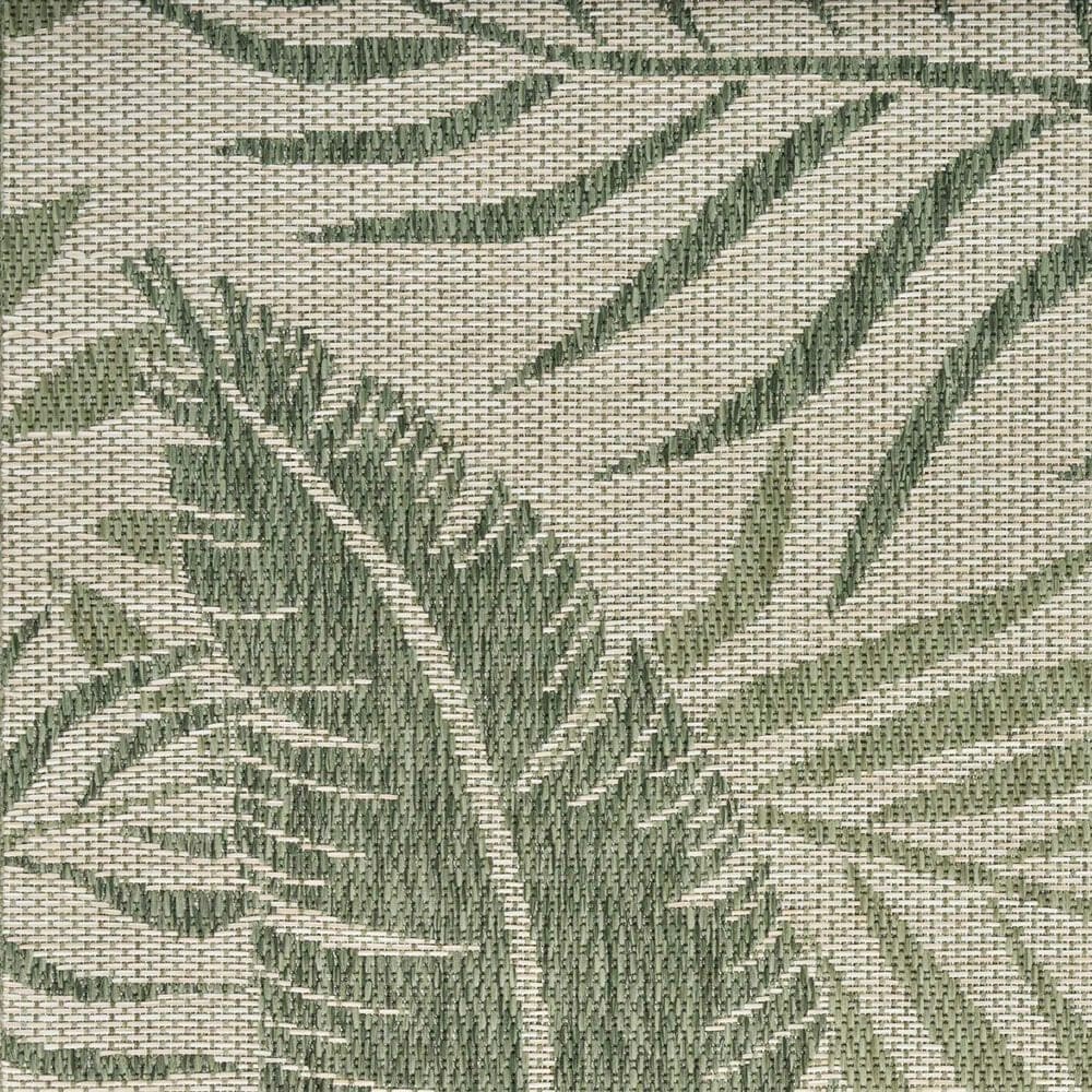 Nourison Garden Oasis GOA02 Ivory and Green 3&#39; x 5&#39; Indoor/Outdoor Area Rug, , large