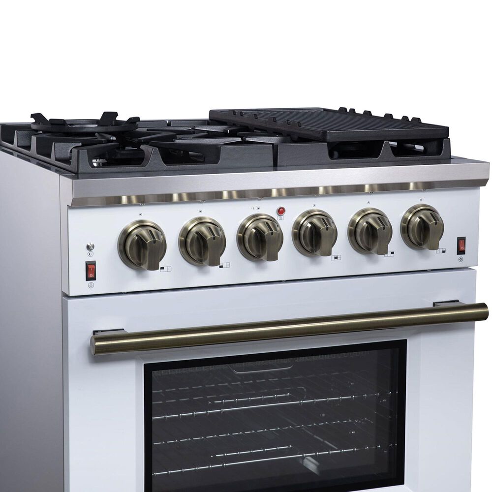 Forno Massimo 30" Freestanding Gas Range in White, , large