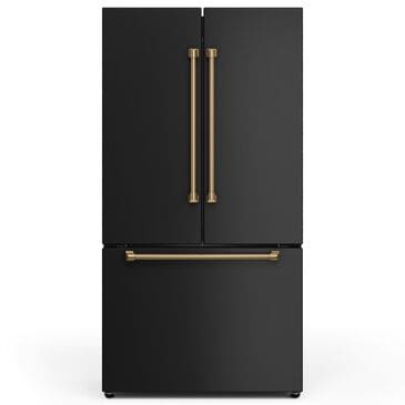 Thor Kitchen Gordon Ramsay 20.3 Cu. Ft. Counter Depth French Door Refrigerator with Bronze Handle Kit in Black, , large