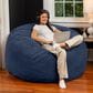 Jaxx Saxx 5" Large Round Bean Bag Chair in Navy Blue, , large