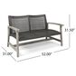 Hearth and Haven Hampton Outdoor Wicker Loveseat with Wooden Frame in Grey, , large