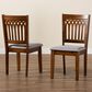 Baxton Studio Genesis Side Chair with Grey Cushion in Walnut Brown (Set of 2), , large