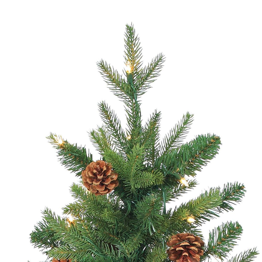 The Gerson Company 4&#39; Potted Pre-Lit Artificial Georgia Pine with White LED Lights in Green, , large