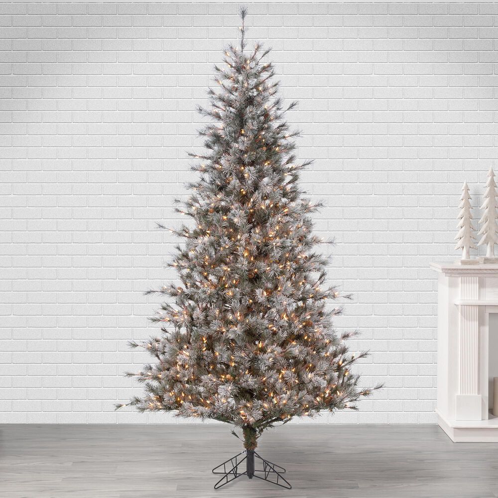 The Gerson Company 7.5&#39; Scotch Pine Christmas Tree with Warn White LED Lights in Green, , large