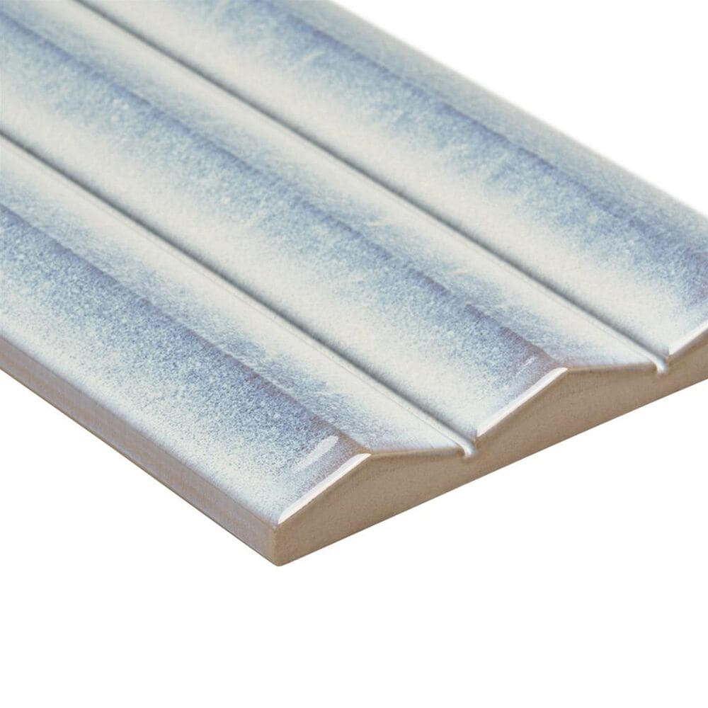 Soho Studio Accordion Iris White 5" x 16" Porcelain Tile, , large