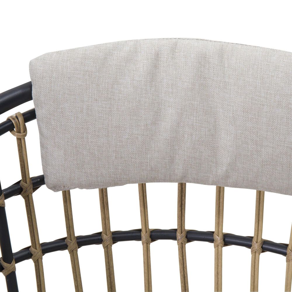 Hearth and Haven Outdoor Wicker Dining Chair with Adjustable Legs in Beige (Set of 2), , large