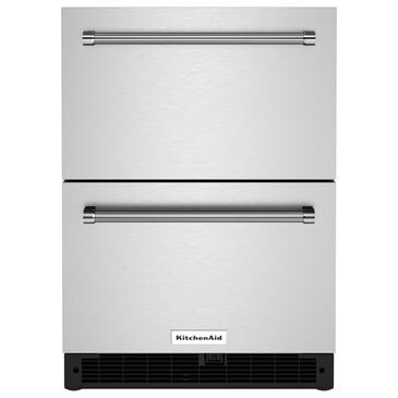 Whirlpool 4.44 Cu. Ft. Undercounter Double-Drawer Refrigerator in Black and Stainless Steel, , large