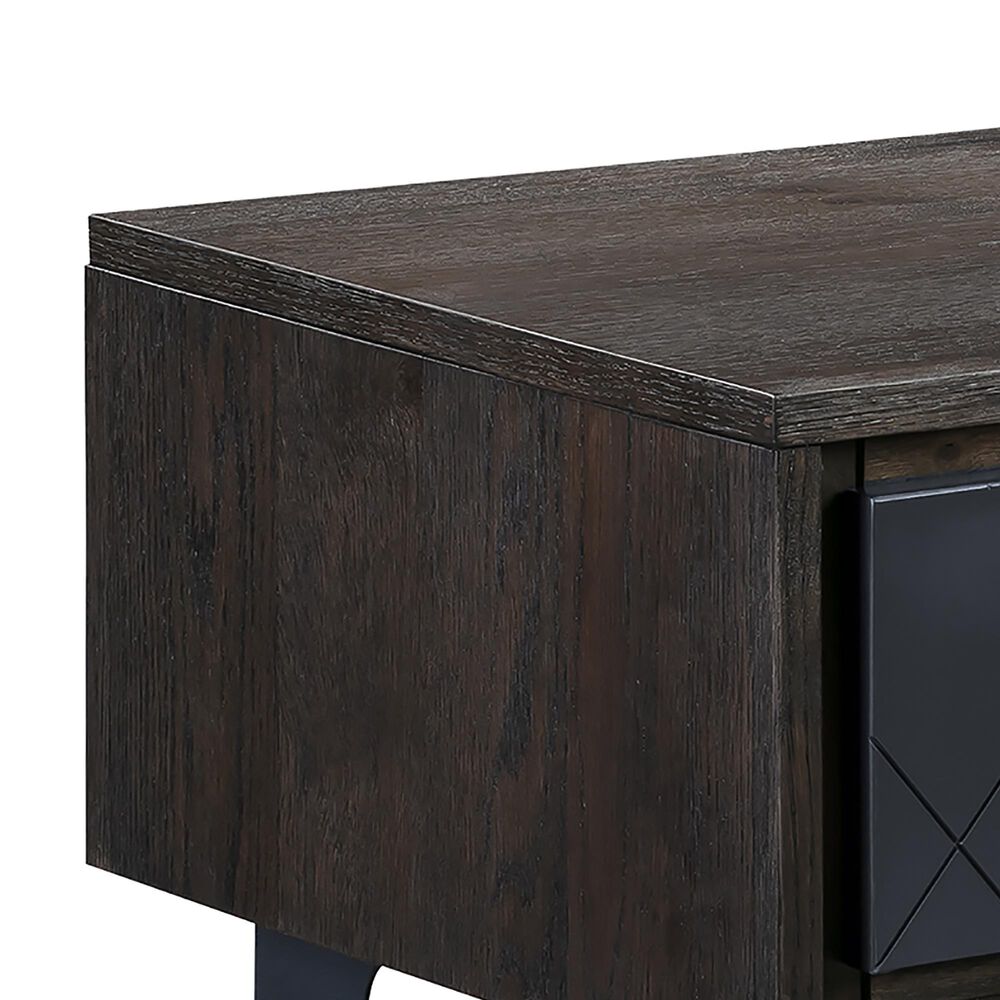 Blue River Cross 1 Drawer Nightstand in Dark Gray, , large