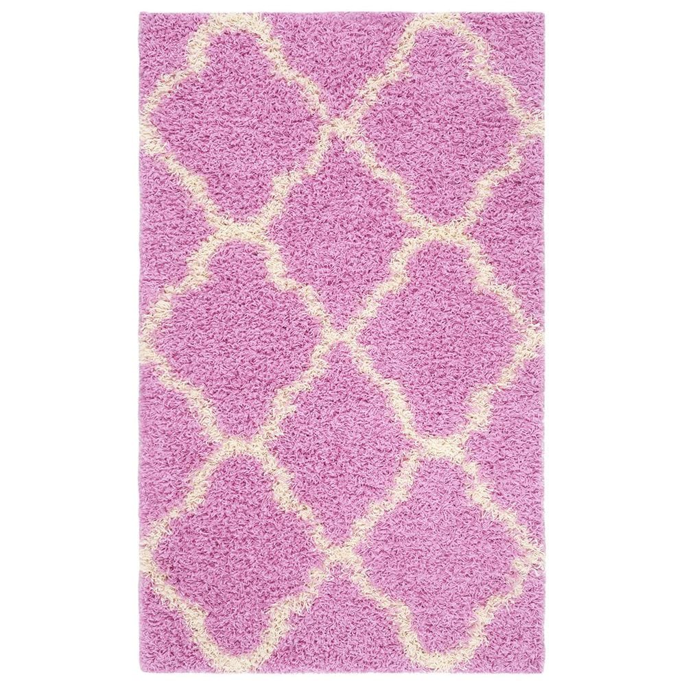 Safavieh Dallas Shag SGD257I-3 3" x 5" Pink/Ivory Area Rug, , large