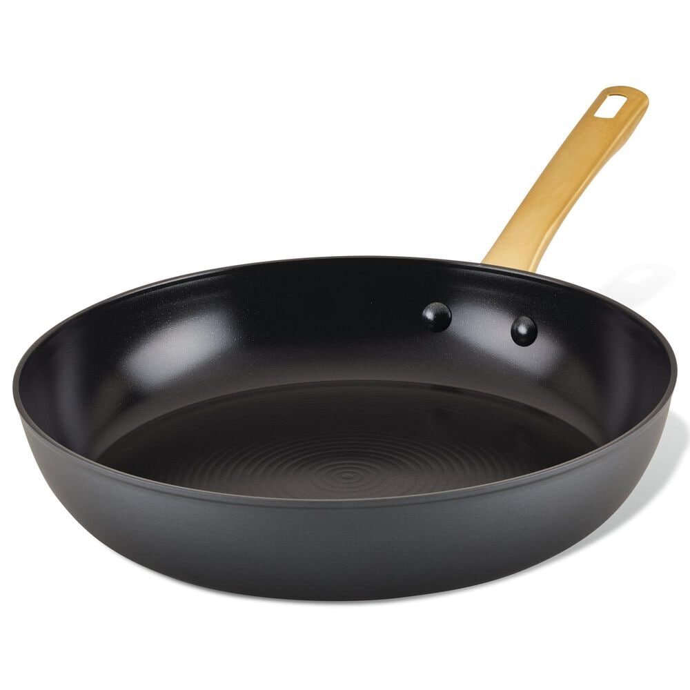 Faber Forged Induction 12.25" Ceramic Nonstick Frying Pan in Black and Gold, , large