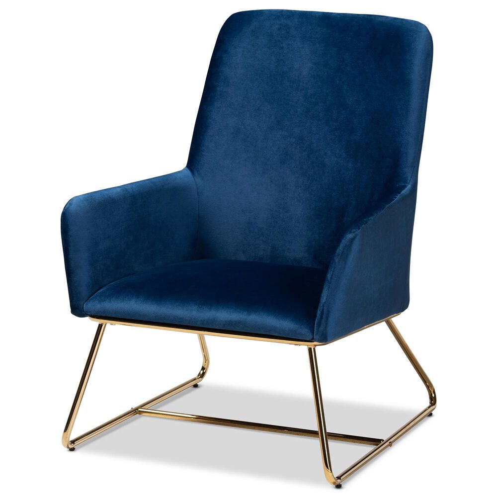Baxton Studio Sennet Arm Chair in Navy Blue, , large