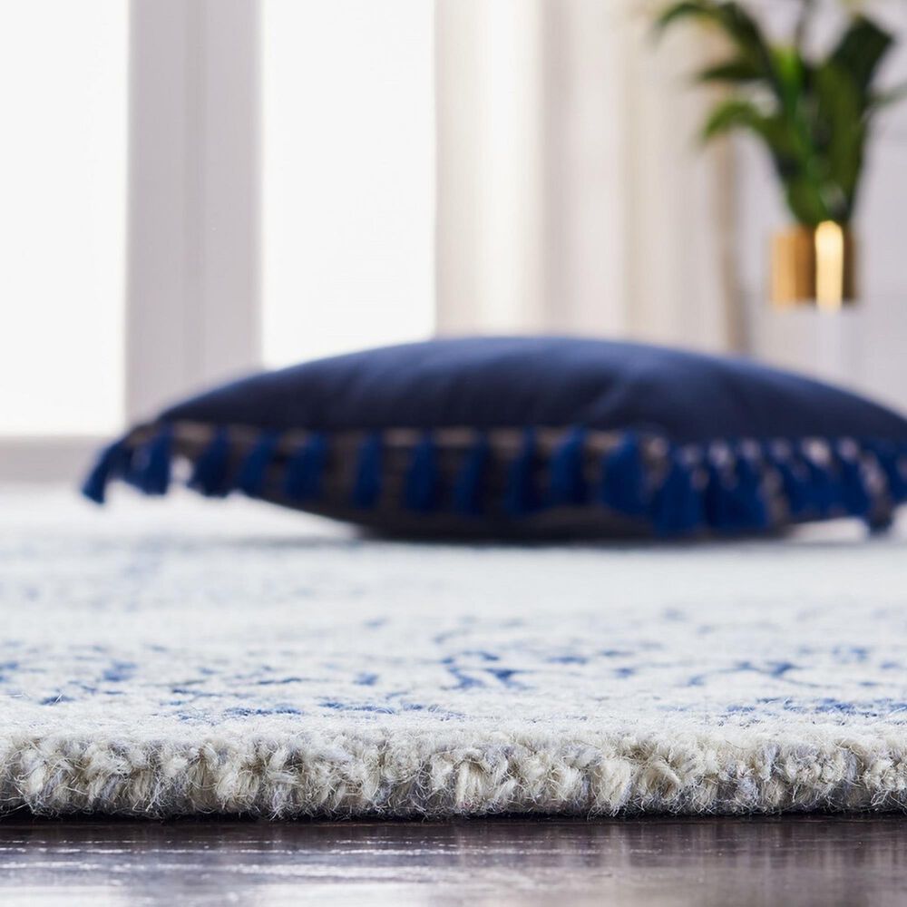 Safavieh Micro-Loop MLP614A 2&#39;3&quot; x 9&#39; Ivory and Blue Runner, , large