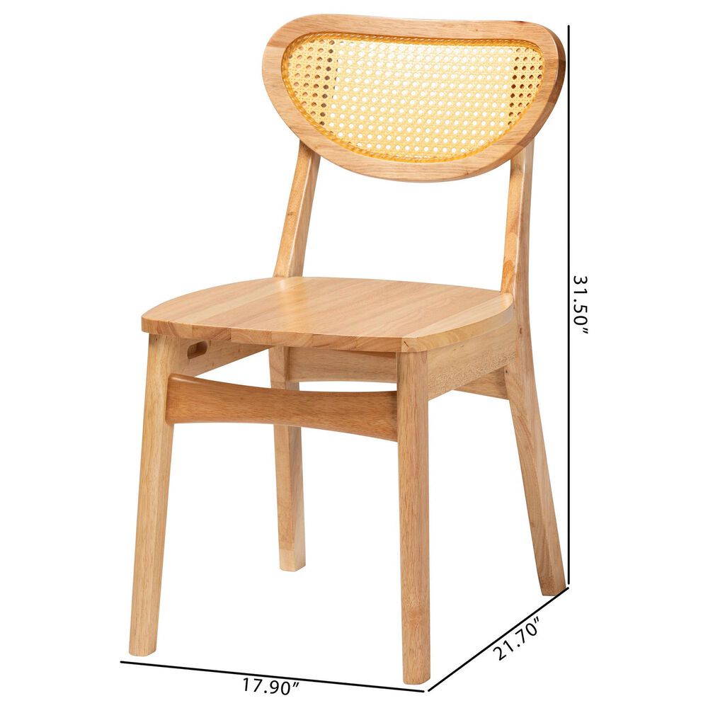 Baxton Studio Nenet Side Chair in Oak Brown (Set of 2), , large