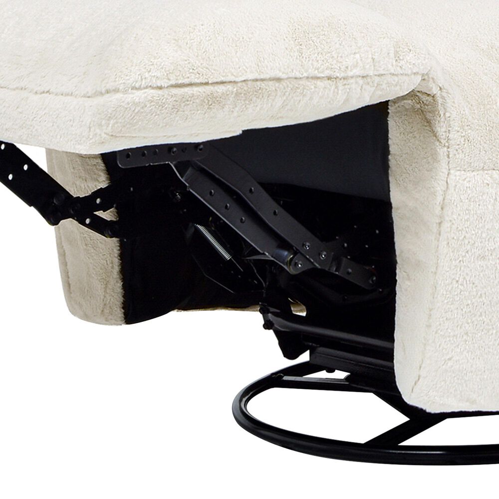 Jennifer Taylor Home Rearden Manual Swivel Glider Recliner in Pearl White, , large