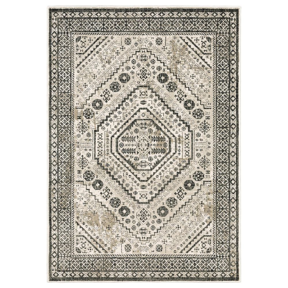 Oriental Weavers Georgia Medallion 659C0 5"3" x 7"3" Ivory and Gray Area Rug, , large