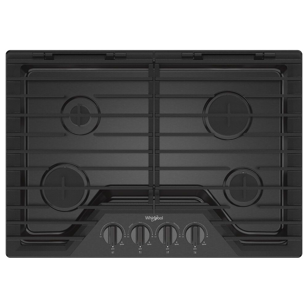 Whirlpool 30" Gas Cooktop with 4 Burner in Black Stainless, , large