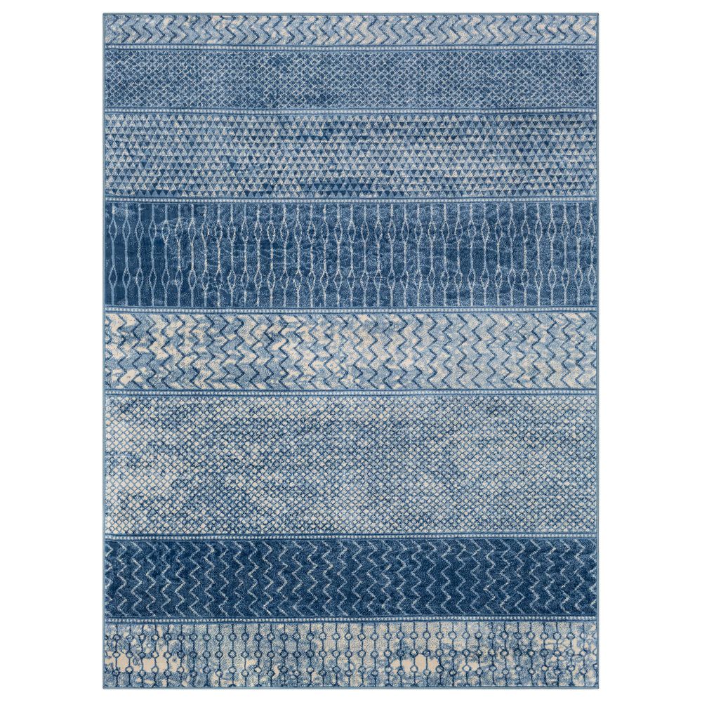Surya Monaco MOC-2305 6"9" x 9"9" Bright Blue, Navy and Cream Area Rug, , large