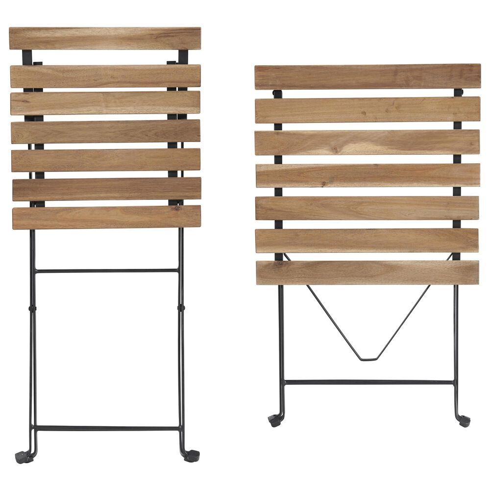 Timberlake 3-Piece Patio Folding Bistro Set in Brown and Black, , large